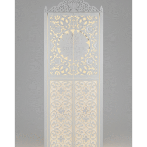 Premium 3D Corian Mandir With Door – Designer 3D Flower Door Corian Mandir