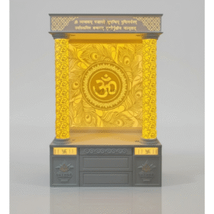 Round Pillar Corian Mandir With Light – Premium Corian Mandir by Suthar Handicraft