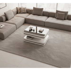 Premium Corian Tea Table With Premium Glass Top by Suthar Handicraft