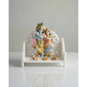 Corian Sihasan for Mandir with white jali design by Suthar Handicraft Mumbai