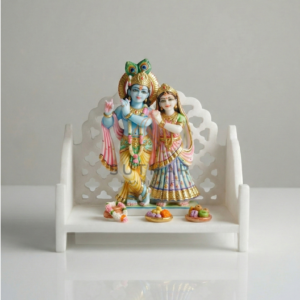 Corian Sihasan for Mandir with white jali design by Suthar Handicraft Mumbai