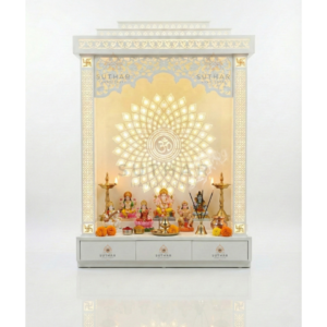 5ft mandir design in corian by Suthar Handicraft Mumbai