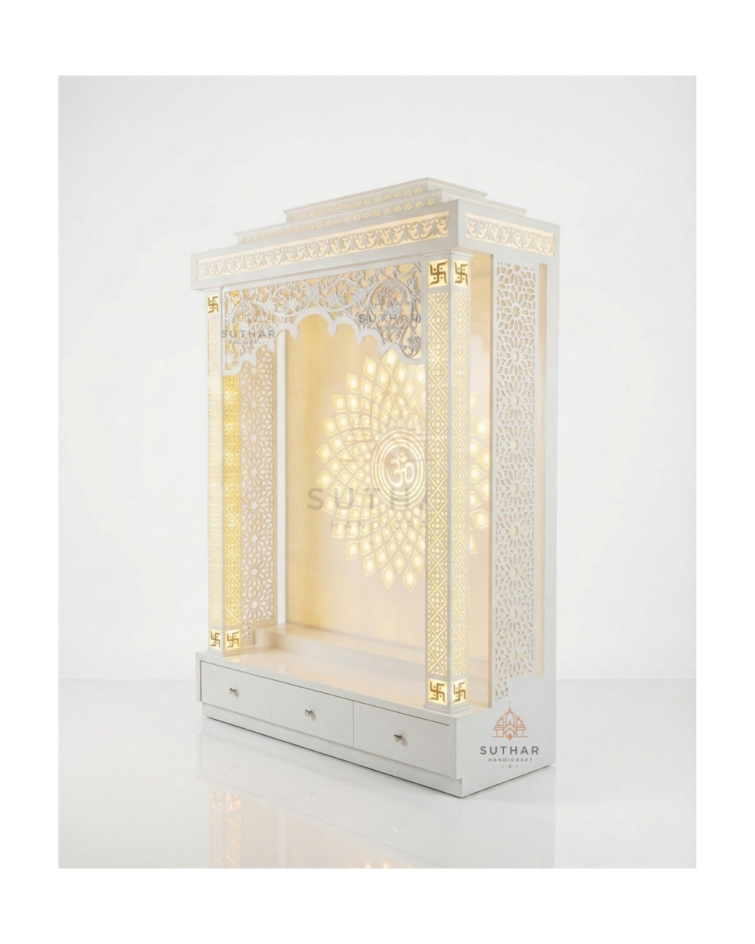 designer corian mandir 5 feet height for home Mumbai