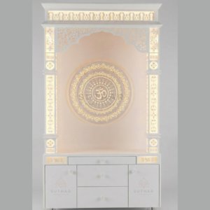 Korean marble mandir for home in Mumbai with LED backlight