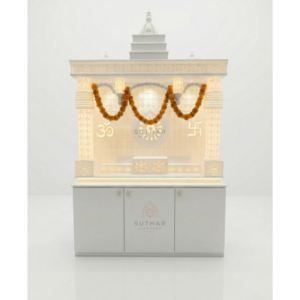 Korean marble temple in Mumbai home by Suthar Handcraft