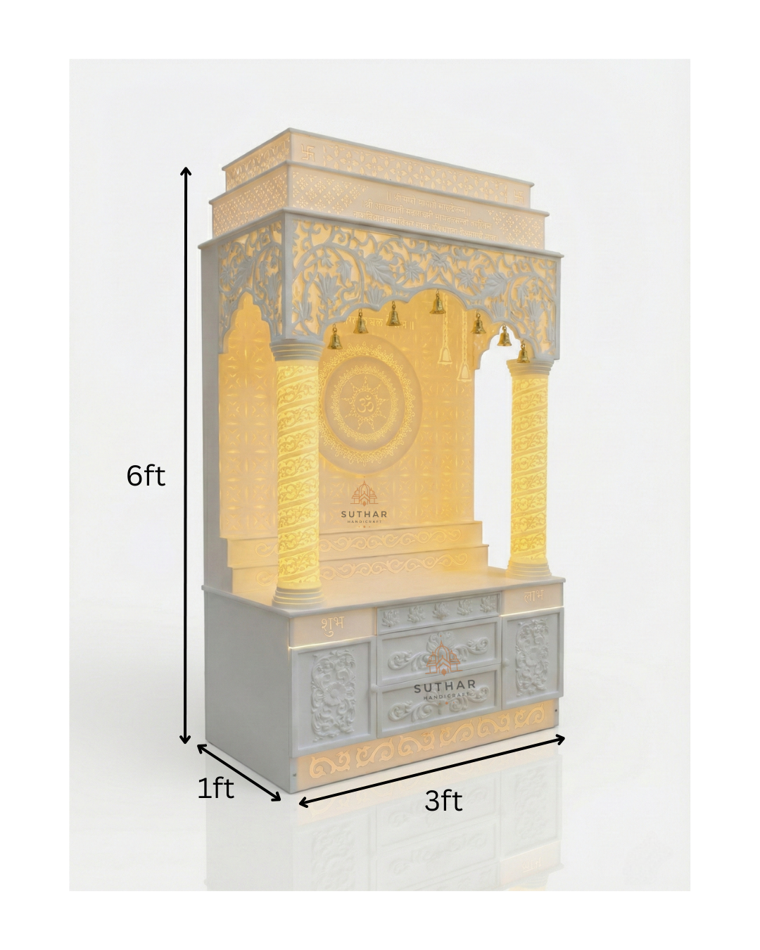 LED Korean temple design with Om panel Mumbai